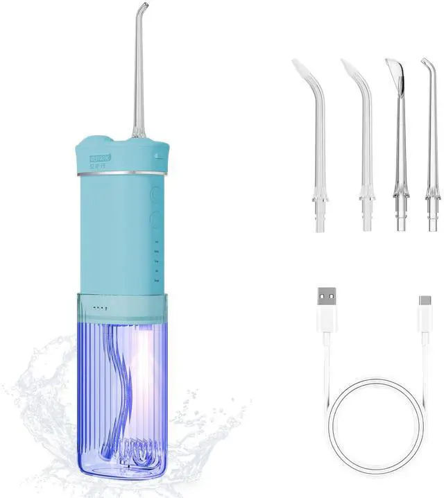 Main image of Portable Eco-Friendly Water Flosser 225ML Long-Lasting Endurance Travel Oral Irrigator for Gum Care/Implants/Braces (Green)