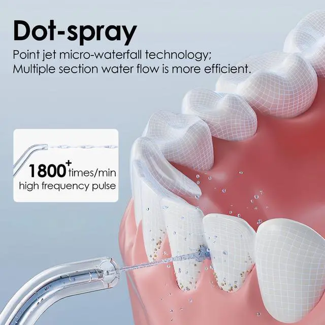 Alt view image 3 of 7 - Portable Eco-Friendly Water Flosser 225ML Long-Lasting Endurance Travel Oral Irrigator for Gum Care/Implants/Braces (Green)