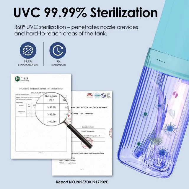 Alt view image 5 of 7 - Portable Eco-Friendly Water Flosser 225ML Long-Lasting Endurance Travel Oral Irrigator for Gum Care/Implants/Braces (Green)