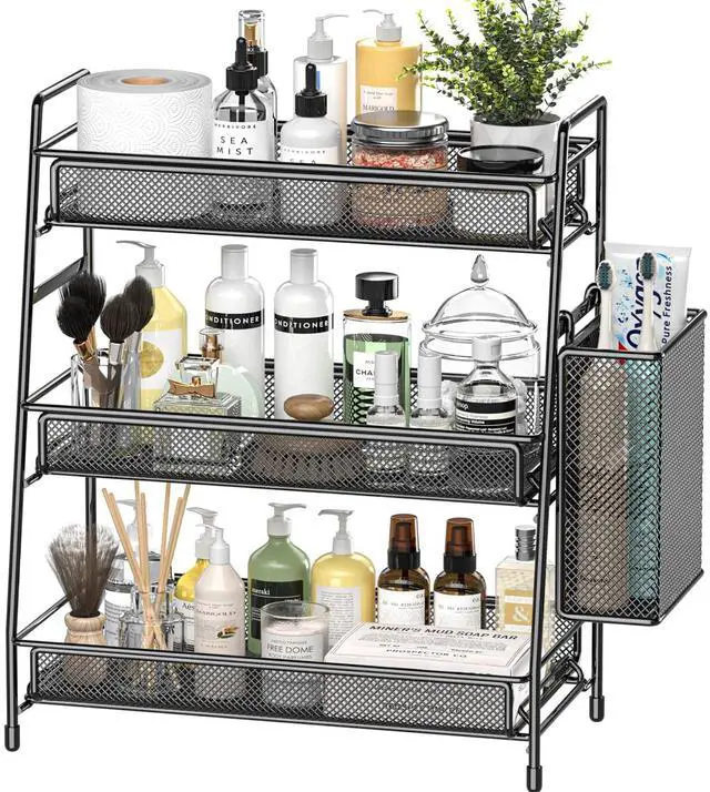 Main image of Bathroom Countertop Organizer Shelf - 3 Tier Counter Spice Rack Metal Makeup Rack Small Coffee Station Organizer for Sink/Bedroom/Living room/Kitchen/Office