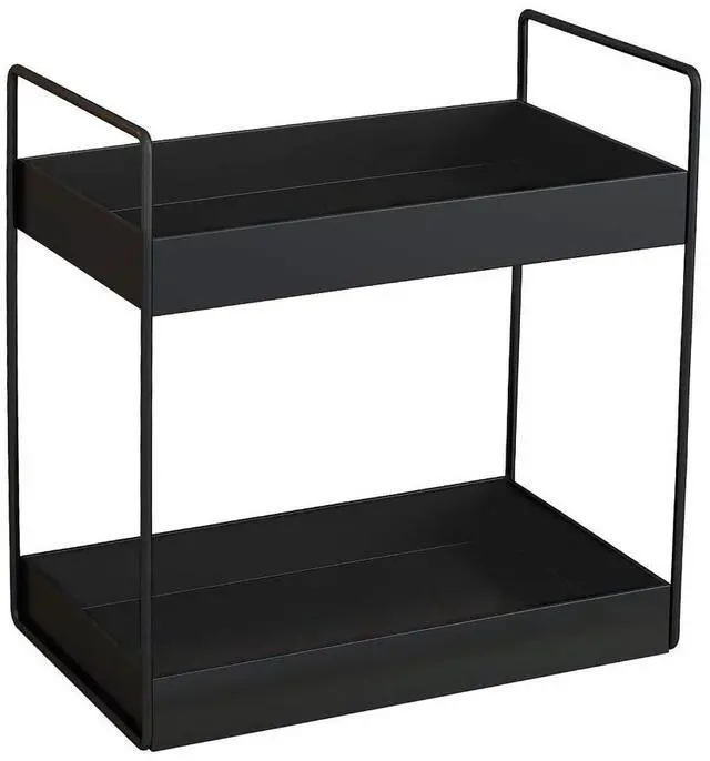 Main image of 2 Tier Bathroom Counter Organizer, Standing Vanity Organizer Shelf for Bathroom Storage Organization, Countertop Skincare Makeup Organizers Holder, Black