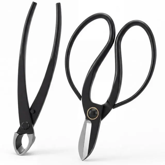 Main image of 2 Pack Garden Scissors, Stainless Steel Bonsai Pruning Shears with Comfy Grip Handle, Multipurpose Trimming Shears for Bonsai, Herbs, Flowers, Home, Office (Floral Scissors Set)