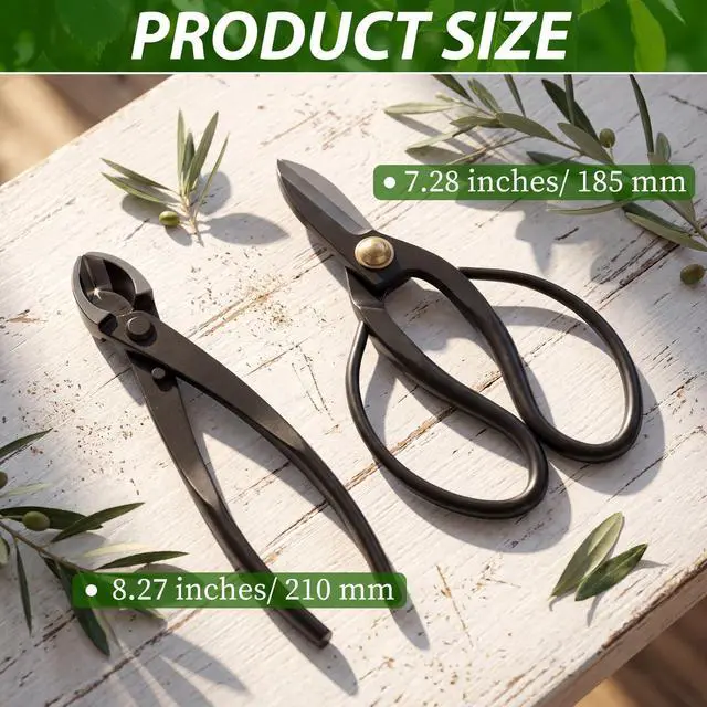 Alt view image 2 of 7 - 2 Pack Garden Scissors, Stainless Steel Bonsai Pruning Shears with Comfy Grip Handle, Multipurpose Trimming Shears for Bonsai, Herbs, Flowers, Home, Office (Floral Scissors Set)