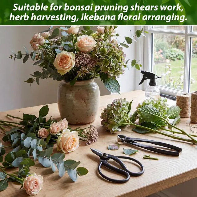 Alt view image 4 of 7 - 2 Pack Garden Scissors, Stainless Steel Bonsai Pruning Shears with Comfy Grip Handle, Multipurpose Trimming Shears for Bonsai, Herbs, Flowers, Home, Office (Floral Scissors Set)