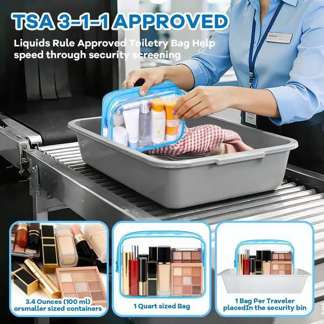 Alt view image 4 of 7 - 16 Packs Clear Makeup Bag Bulk, Waterproof Cosmetic Storage Bags, TSA Approved Toiletry Bags PVC Zipper Plastic Pouches for Organizing Travel Bathroom
