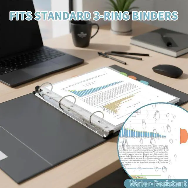 Alt view image 4 of 7 - 128 Pack Heavyduty Clear Sheet Protectors with 8 Tabs, 45 Sheets Capacity, 8.5 x 11 inch Plastic Dividers for 3 Ring Binder, Insertable Index Divider, Letter Size, 16 Set, Label Sticker