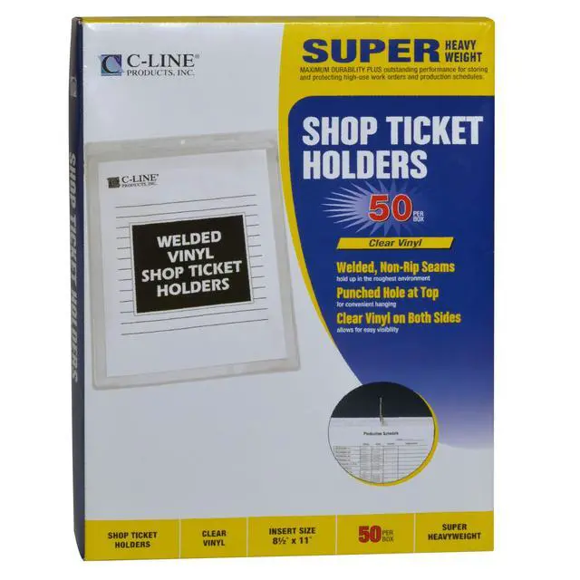 Alt view image 3 of 3 - Vinyl Shop Ticket Holders, Both Sides Clear, 8.5 x 11 Inches, 50 per Box (80911)
