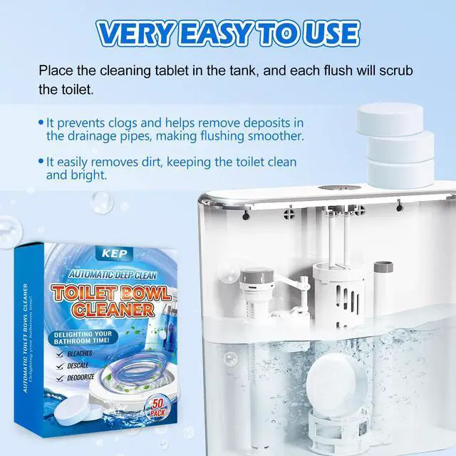 Alt view image 4 of 7 - Automatic Toilet Bowl Cleaner Tablets-Fresh Scent,Long-Lasting Cleaning Effectively removes stains and limescale;cleaning with facility Releases fresh fragrance for a pleasant bathroom experience AAA