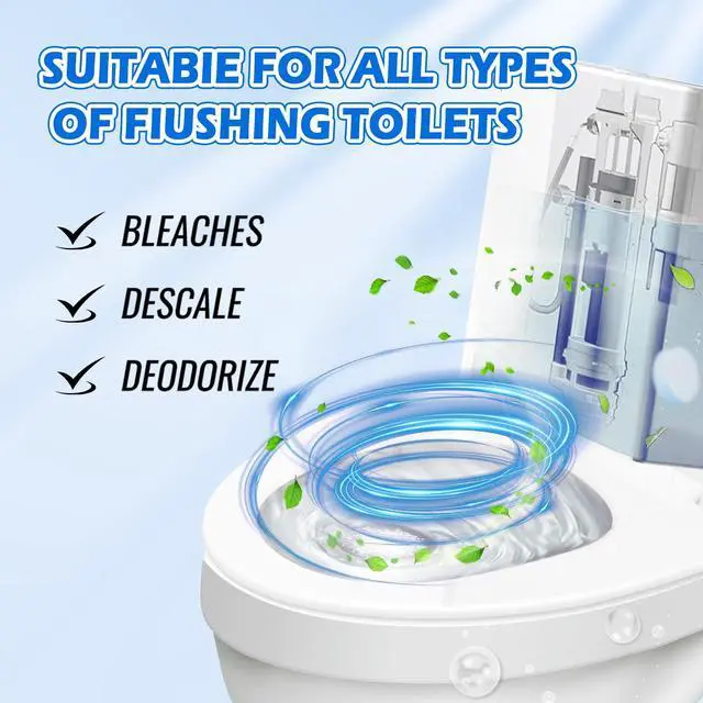 Alt view image 5 of 7 - Automatic Toilet Bowl Cleaner Tablets-Fresh Scent,Long-Lasting Cleaning Effectively removes stains and limescale;cleaning with facility Releases fresh fragrance for a pleasant bathroom experience AAA