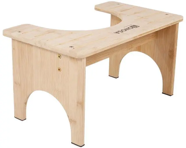 Main image of Bamboo Toilet Stool Ergonomic, Eco-Friendly, Non-Slip Bathroom Stool for Healthy Digestion, Improved Posture & Comfortable Squatting Position, Compact & Space-Saving Design