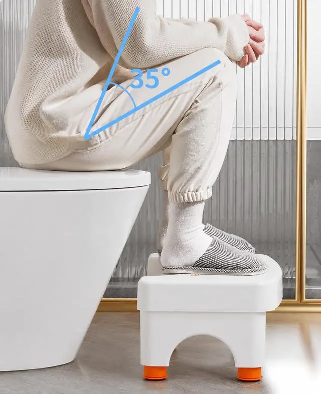 Alt view image 6 of 6 - Toilet Stool Squat for Adults, Adjustable Poop Stool for Bathroom-6", 7", 8" and 9",Non-Slip Potty Step Stool for Adults,White