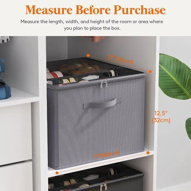 Alt view image 4 of 7 - Shoe Storage Organizer for Closet, Fabric Large Shoe Box Storage Containers with Clear Cover, Foldable Bins for Boots Heels Sneakers Fits 24-32 Pairs (Each 12-16 Pairs) 2 Pack Gray