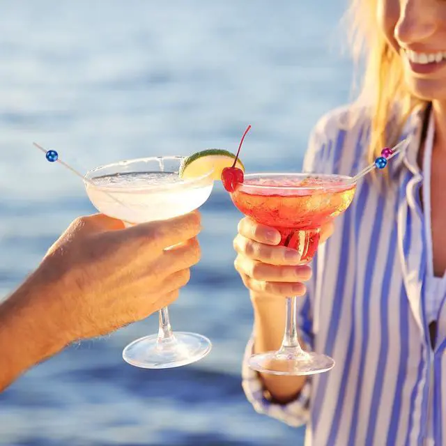 Alt view image 6 of 7 - 40 Pcs 5 oz Plastic Margarita Glasses Cup with 100 Pcs Pearl Picks Disposable Clear Cocktail Cups Cocktail Toothpicks for Taco Party Weddings Decorations Party Wine Desserts Appetizers