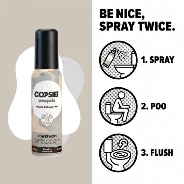 Alt view image 7 of 7 - Pre Poop Spray - 4 Pack Natural Pre Poo Toilet Spray for Bathrooms, Trap Odors & Eliminate Embarrassment, 2oz Travel Size Pre Poo Air Freshener Spray (Power Move)