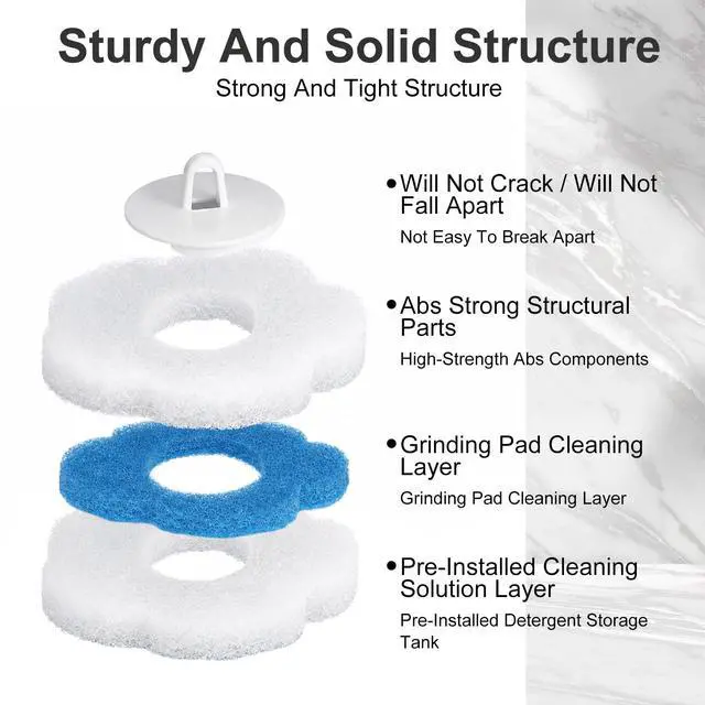 Alt view image 3 of 7 - 2 Pack Disposable Toilet Bowl Brush and Holder, Toilet Cleaning System-2 Toilet Bowl Wand, 2 Storage Caddy&96 Toilet Brush Refills Wall-Mount Toilet Brush for Effective Deep Scrub Toilet