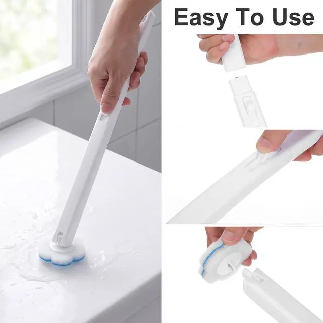 Alt view image 5 of 7 - 2 Pack Disposable Toilet Bowl Brush and Holder, Toilet Cleaning System-2 Toilet Bowl Wand, 2 Storage Caddy&96 Toilet Brush Refills Wall-Mount Toilet Brush for Effective Deep Scrub Toilet