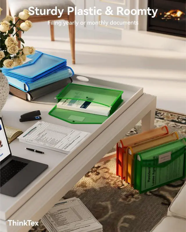 Alt view image 4 of 6 - Plastic Expanding File Folder, Transparent envelopes with Snap Closure,No Dividers,Large Capacity,Document Organizer for Receipts, Bills&Taxes,Letter/A4 Size for School/Office/Home-10 Pack