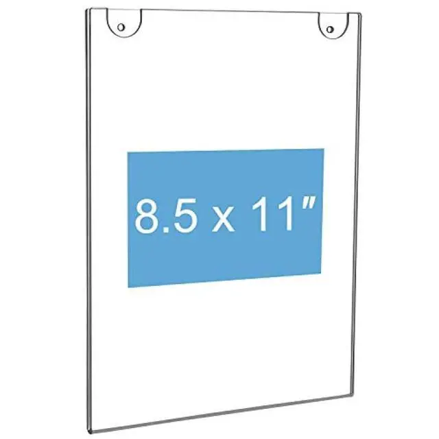 Alt view image 4 of 7 - 6 Pack Acrylic Wall Sign Holder 8.5x11 Vertical, Clear Plastic Picture Frame, Wall Mounted Design, Support No Drilling(Provide 3M Tape and Screws)