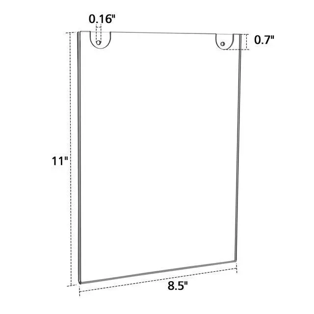 Alt view image 3 of 7 - 6 Pack Acrylic Wall Sign Holder 8.5x11 Vertical, Clear Plastic Picture Frame, Wall Mounted Design, Support No Drilling(Provide 3M Tape and Screws)