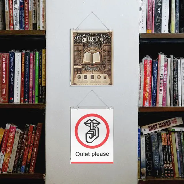 Alt view image 6 of 7 - 6 Pack Acrylic Wall Sign Holder 8.5x11 Vertical, Clear Plastic Picture Frame, Wall Mounted Design, Support No Drilling(Provide 3M Tape and Screws)