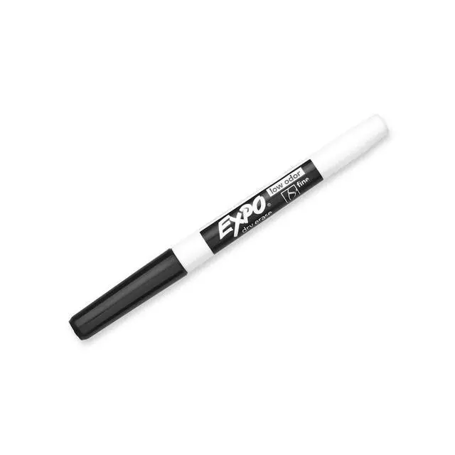 Alt view image 3 of 5 - 86001 Low Odor Dry Erase Marker, Black; Fine Tip, Quick-Drying Ink, 2 Packs of 12 Markers, 24 Markers Total
