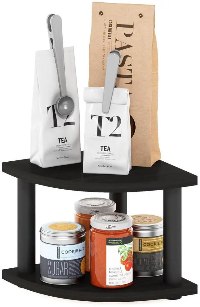 Main image of Turn-N-Tube Kitchen Countertop Organizer, 2-Tier Corner Countertop Organizer Shelf, Corner Shelf, for Kitchen, Pantry, Organizers and Storage, Espresso