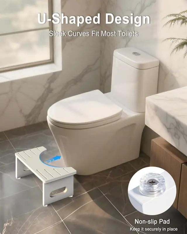 Alt view image 6 of 7 - Squatting Potty for Adults, Foldable Bamboo Toilet Stool Squat Adult, No Assembly Required, Sturdy Poop Stool Adult for Small Bathrooms, Space-Saving Bathroom Foot Stool