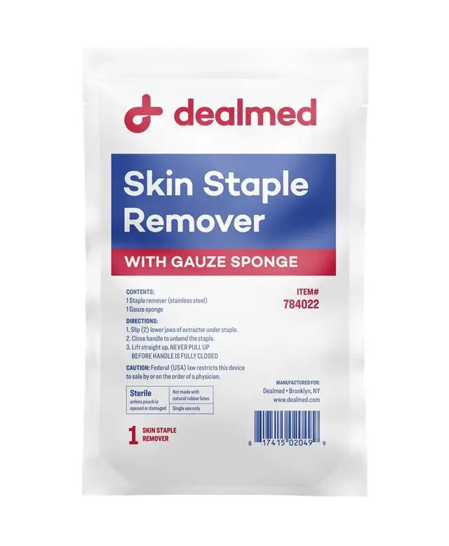 Alt view image 7 of 7 - Sterile Staple Removal Kit, Includes Staple Remover and Gauze Sponge, Staple Removal Tool Single-Use Kit, Ideal for Hospitals and Clinics (10 Kits)