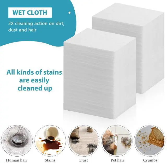 Alt view image 4 of 6 - Wet Mop Pads Refills for Floor Cleaning Sweeper Wet Refills Disposable moist Mopping Cloth Wipes for Wood Hardwood Tile(160 Pcs)
