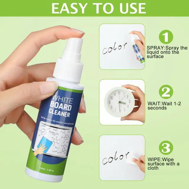 Alt view image 3 of 7 - 12 Pcs Whiteboard Spray Cleaner 3.4 oz Dry Erase Board Cleaner Removes for Whiteboard Chalkboard Office Classroom Accessories