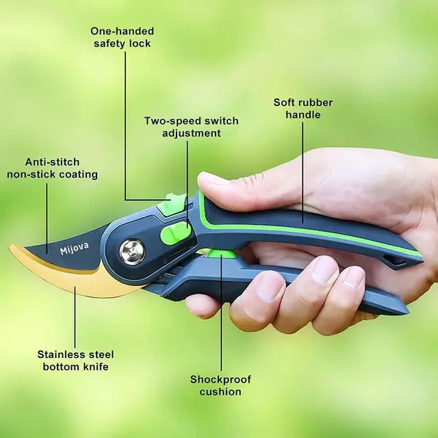 Alt view image 2 of 7 - Professional Garden Shears & Clippers Sharp Pruning Shears for Flowers, Twigs, Roses, Grape Vines, Trees & Bonsai | Heavy-Duty Hand Scissors, Secateurs & Trimmers | Perfect Gardening Gift (green)