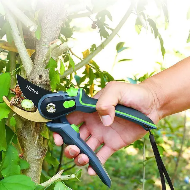 Alt view image 6 of 7 - Professional Garden Shears & Clippers Sharp Pruning Shears for Flowers, Twigs, Roses, Grape Vines, Trees & Bonsai | Heavy-Duty Hand Scissors, Secateurs & Trimmers | Perfect Gardening Gift (green)