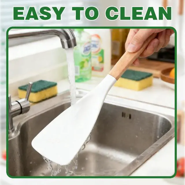 Alt view image 7 of 7 - 3Pack Cedar and Ash SpoonulaMulti Function Spatula Cooking Spoon with Wooden Handle,Heat Resistant & Nonstick Kitchen Utensils Safe Silicone Head Spoon for Mixing,Stirring,Scooping,Flipping,Serving