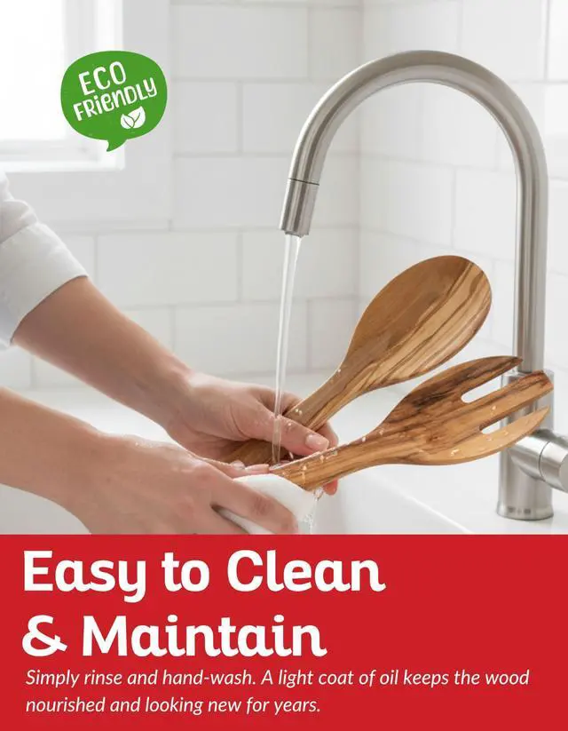 Alt view image 4 of 5 - Utensil Set of 2 PCS Handcrafted Wooden Spoon & Spatula Natural Eco-Friendly Cooking Utensils, Nonstick Safe, Durable Kitchen Tools