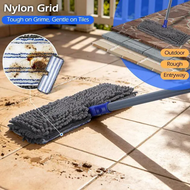 Alt view image 4 of 7 - Microfiber Dust Mop,Double-Sided Flat Mops for Hardwood Floors with 4 Reusable Mop Pads, Floor Mops with Stainless Steel Handle and Extension, Cleaner for Hardwood, Vinyl, Laminate, Tile