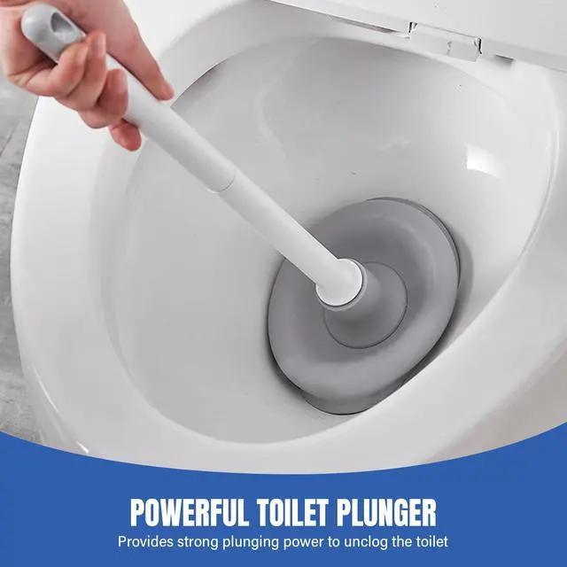 Alt view image 7 of 7 - 2 Pack Toilet Brush and Holder Set with Plunger, Crevice Cleaning Brush for Deep Cleaning, Space Saving Storage