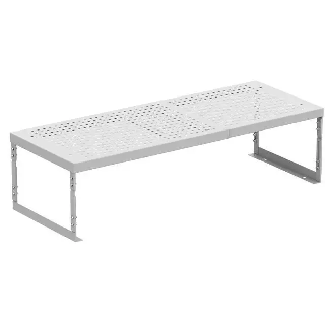 Alt view image 7 of 7 - Stackable Expandable Metal Shelf Organizer - Adjustable Wire Storage Rack with Holes for Kitchen, Bathroom, Cabinet, Office - Space Saving, Durable & Sturdy Design1PACK/Medium/White