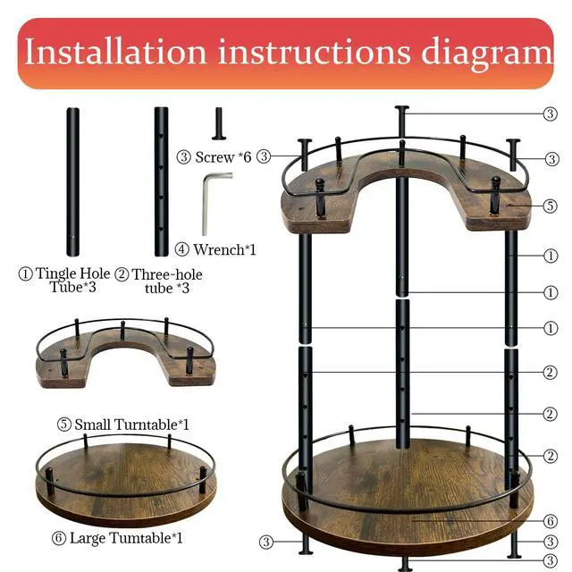 Alt view image 4 of 7 - 2 Tier Lazy Susan Organizer,2-Tier Spinning Spice Rack with Stable Carousel Base & 4 Height Settings for Cupboard Kitchen Countertop Dining Table Cupboard (Round)