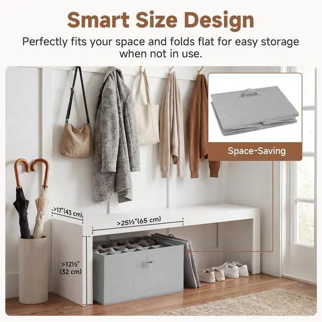 Alt view image 6 of 7 - Shoe Organizer for Closet, Fits up to 24 Pairs, Shoe Cubby Storage Containers with Adjustable Dividers and Clear Cover, Grey