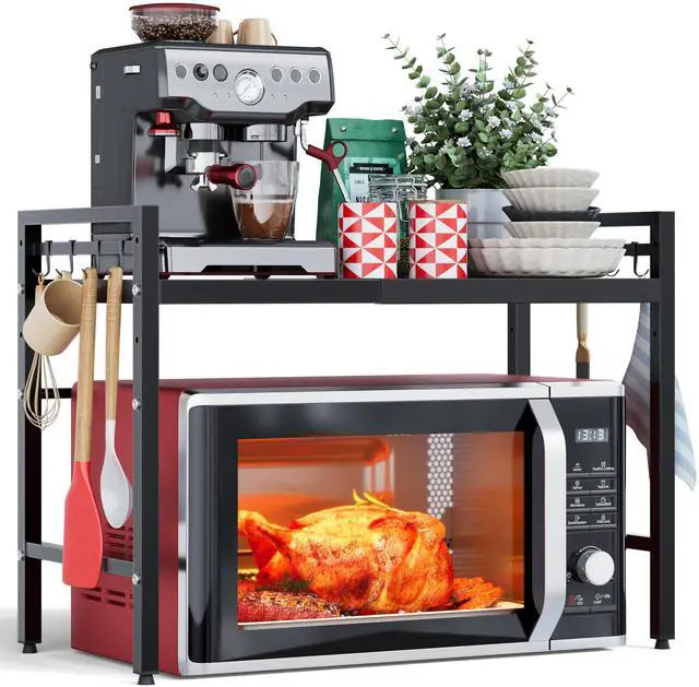 Main image of 2 Tier Expandable Microwave Stand countertop,Microwave Oven Rack