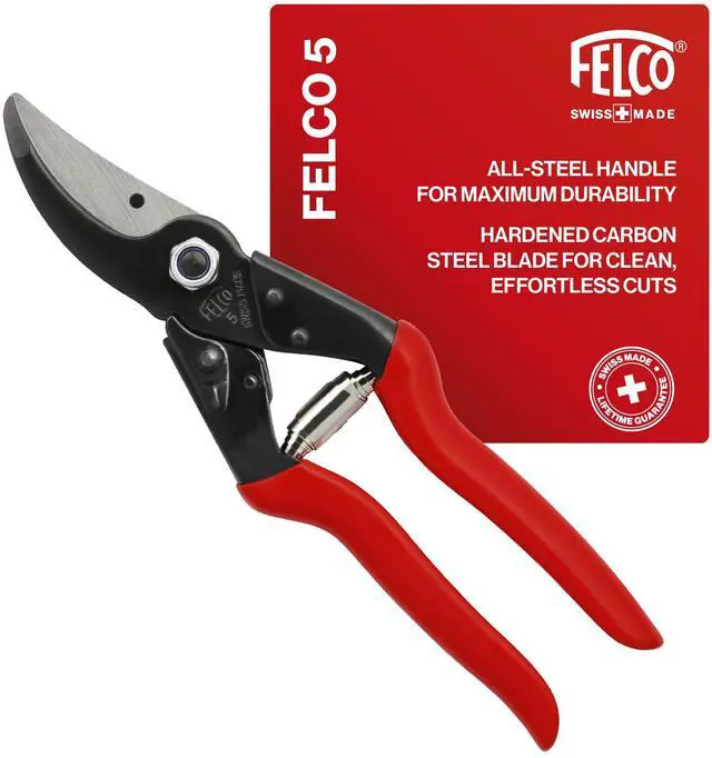 Main image of F5 Pruning Shears 8.9" All Steel Large Swiss-Made Garden Clippers| Hand Pruners for Garden & Landscape | Garden Tool Cutter with Precision Bypass Blade, Forged Aluminum Body, Replaceable Parts