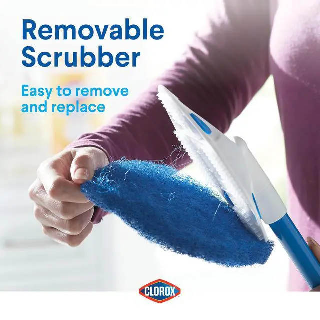 Alt view image 4 of 5 - Extendable Tub & Tile Scrubber Refill, Diamond-Shaped Head Replacement Scrubber Pad, Blue