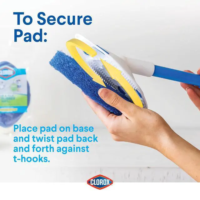 Alt view image 5 of 5 - Extendable Tub & Tile Scrubber Refill, Diamond-Shaped Head Replacement Scrubber Pad, Blue