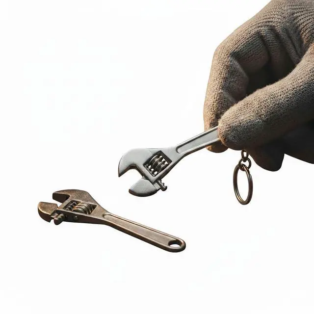 Main image of Tiny Ultra-Compact Mini Wrench Set - 2.5 Inch Alloy Steel - Nice Pendant - Adjustable Crescent Wrenches with Keychain for Minor Precision Repairs - Perfect for a Cute Keychain Accessory