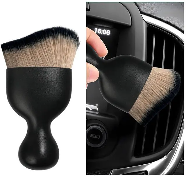 Main image of Car Interior Dust Brush, Soft Scratch Free Auto Detailing Brushes, Universal Vehicle Interior Cleaning Tool for Automotive Dashboard, Air Vents, Leather(Brown & Black)