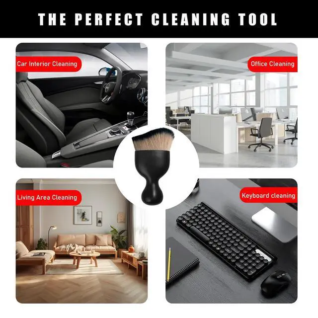 Alt view image 6 of 6 - Car Interior Dust Brush, Soft Scratch Free Auto Detailing Brushes, Universal Vehicle Interior Cleaning Tool for Automotive Dashboard, Air Vents, Leather(Brown & Black)