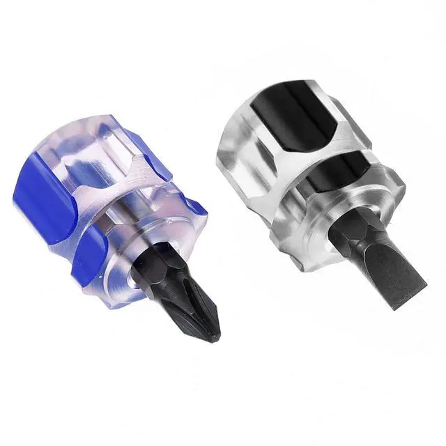 Alt view image 7 of 7 - 4Pcs Stubby Screwdriver, Mini Short Screwdriver with Flat Head and Phillips Head Tiny Stubby Tools Sewing Notions for Sewing Machines, Black & Blue