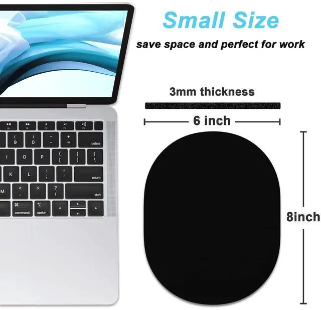 Alt view image 2 of 7 - Small Mouse Pad 6 x 8 Inch, Takes up Wrist and Mouse Space, Waterproof Compact Mini Mouse Mat for Laptop Computer Wireless Mouse Keyboard Home Office Travel,Black