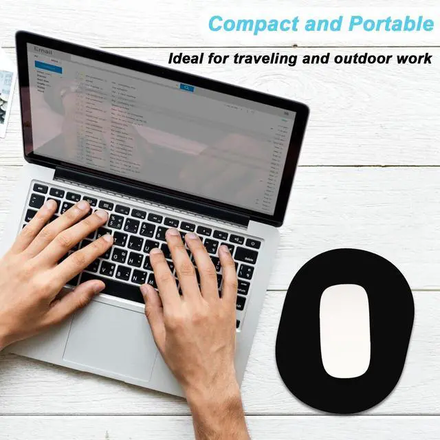 Alt view image 7 of 7 - Small Mouse Pad 6 x 8 Inch, Takes up Wrist and Mouse Space, Waterproof Compact Mini Mouse Mat for Laptop Computer Wireless Mouse Keyboard Home Office Travel,Black