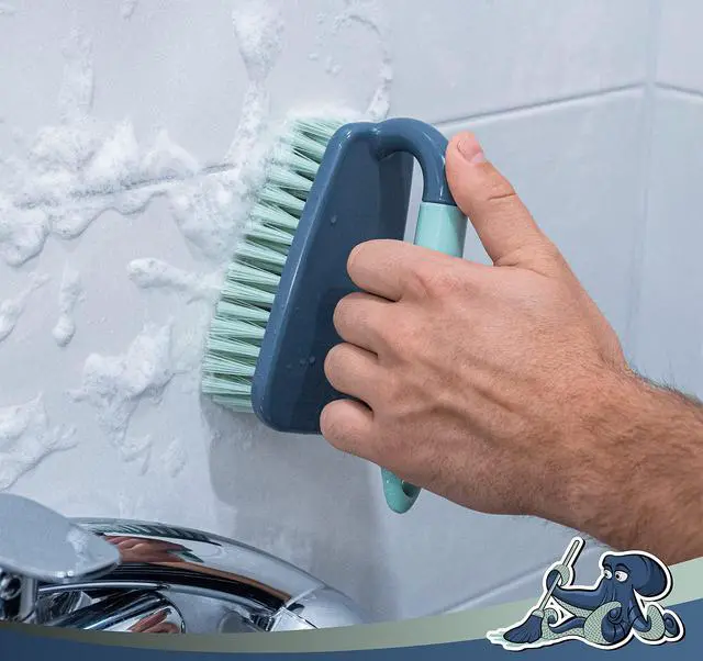 Alt view image 3 of 6 - | Shower Cleaning Brush | Comfort Grip & Stiff Flexible Bristles | Ideal for Cleaning Bathroom, Shower, Kitchen, Sink | Bristle Brush for Household Use, 1 Pack